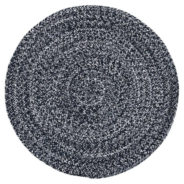 Flowers First 4 x 4 ft. Braided Contemporary Round Rug, Black FL1881735 - main